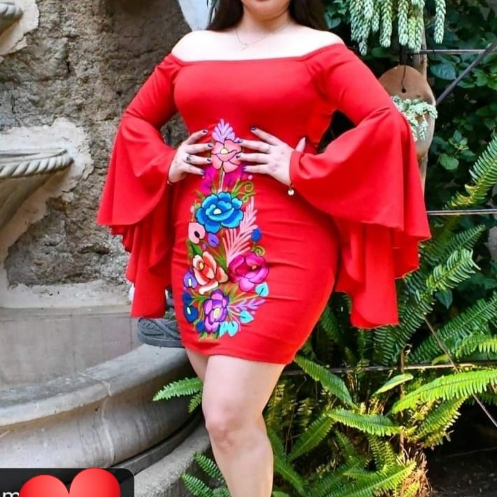 MEXICANA Red Floral Mini Dress